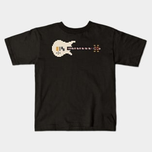 Pixel White Euro Style Bass Guitar Kids T-Shirt